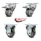 Service Caster 3 Inch Gray Polyurethane Swivel Top Plate Caster Lock Brakes 2 Rigid SCC, 2PK SCC-TTL20S314-PPUB-2-R-2 - alternate 5